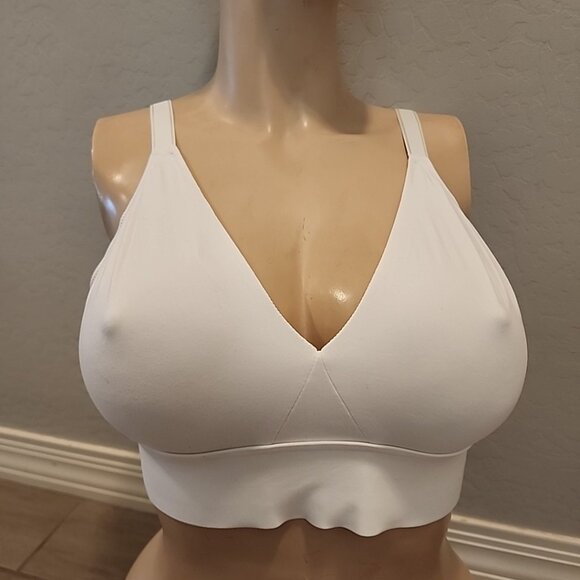 Soma Embraceable Wireless Tailored Bralette XL White Unlined Bra - Picture 1 of 3
